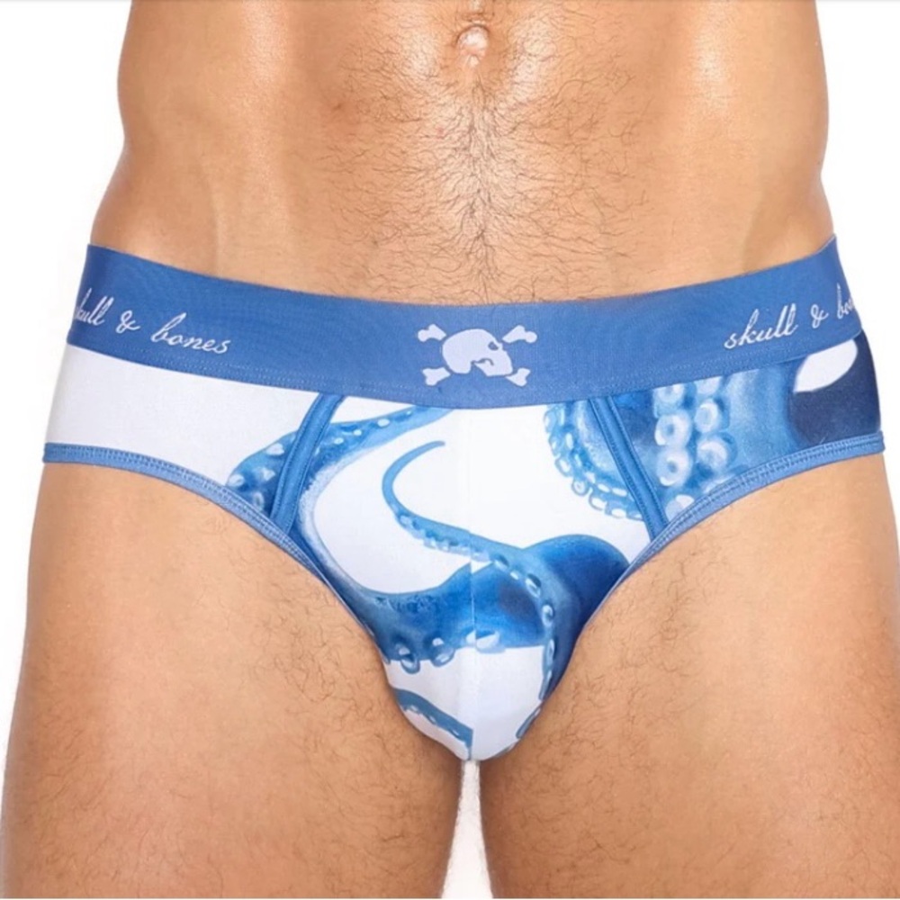 Skull & Bones Blue Tentacles Briefs - medium